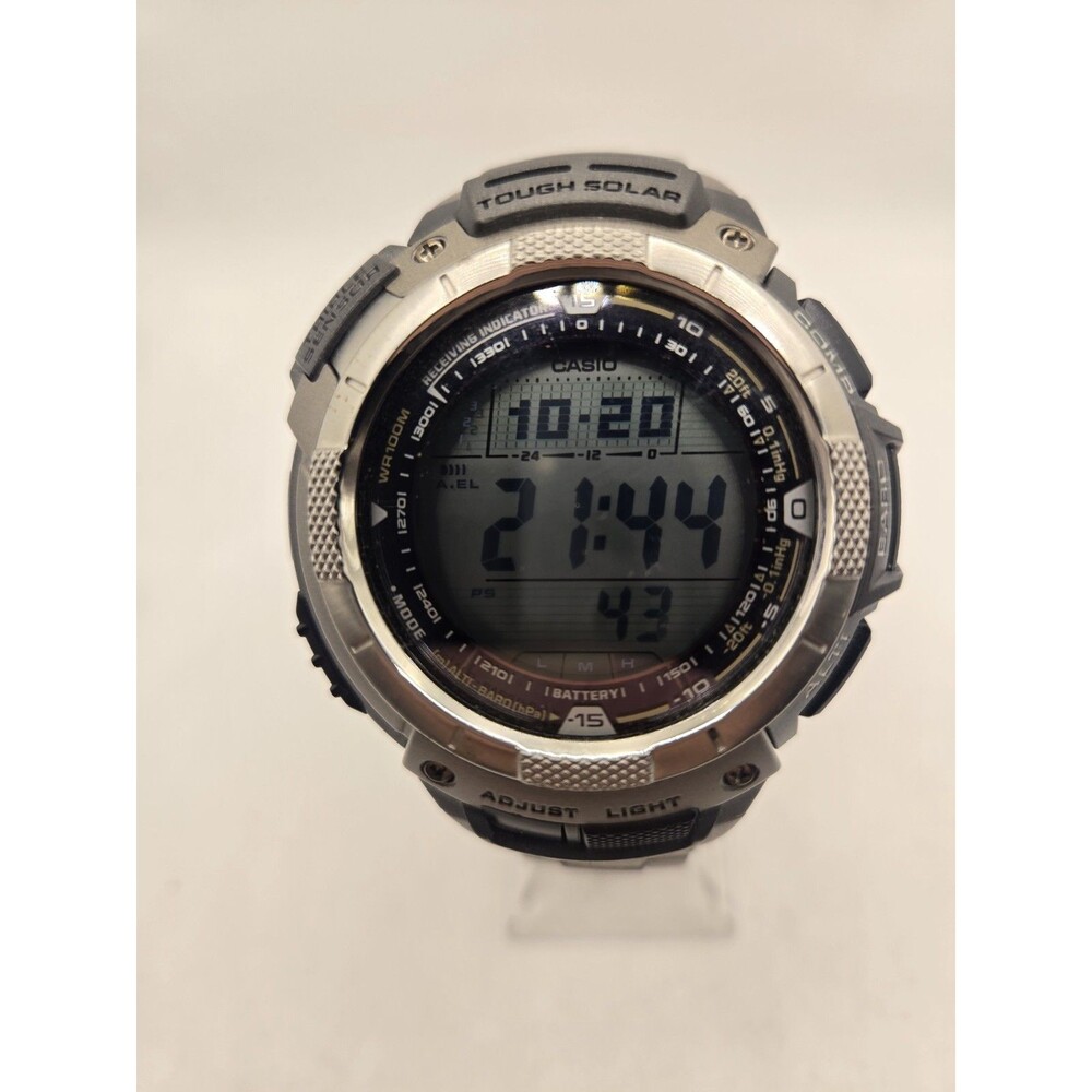 Casio Pathfinder Mens PAW-1100T Solar Quartz Digital Watch. 8" Band.